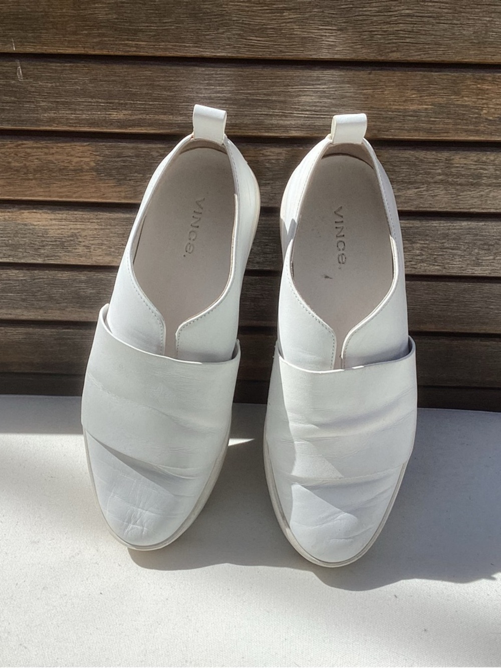Vince White Slip-On Leather platform  for Women